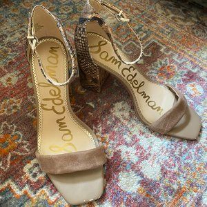 Sam Edelman Daniella Snakeskin Embossed Block Heel Sandal